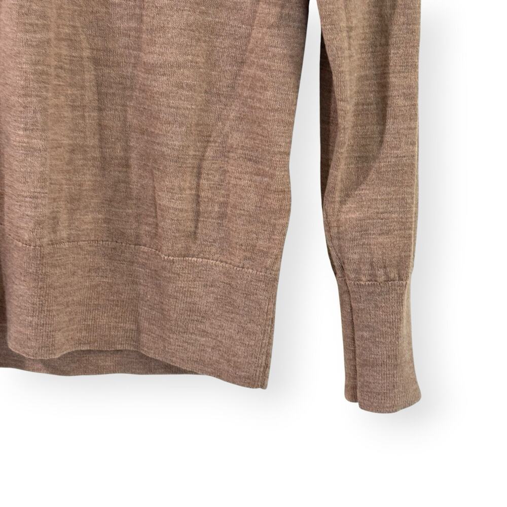 Banana Republic Sweater Womens Small Tan Merino Wool V Neck Long Sleeve Soft - Picture 3 of 7